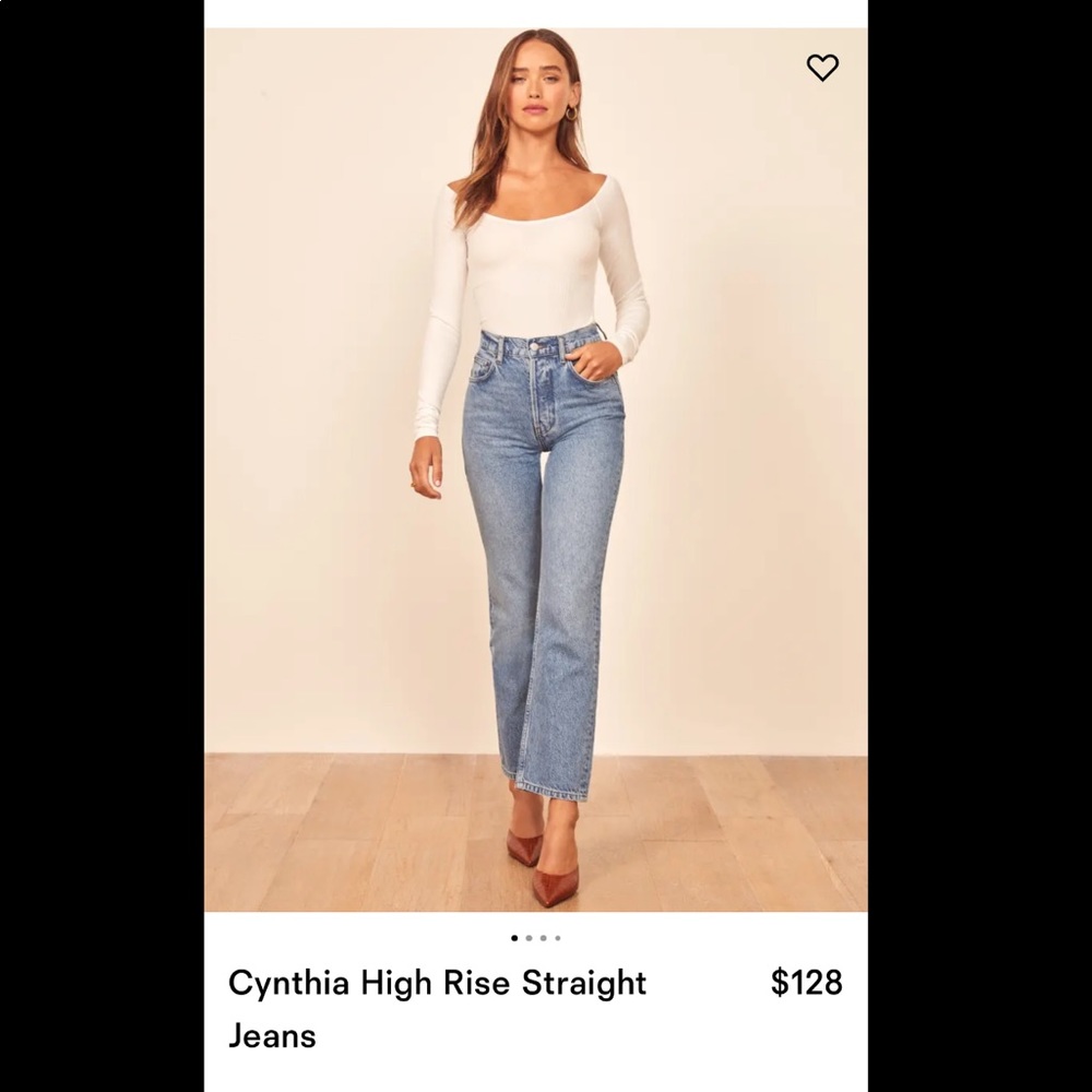 Reformation Blue Straight Leg Jeans